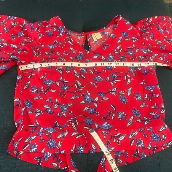 🎄Japna Floral Print Open Back Crop Top - Picture 8 of 9